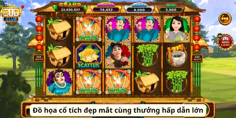 Ăn Khế Trả Vàng HitClub - Slot Cổ Tích Săn Hũ Hấp Dẫn Đồ họa cổ tích đẹp mắt cùng thưởng hấp dẫn lớn