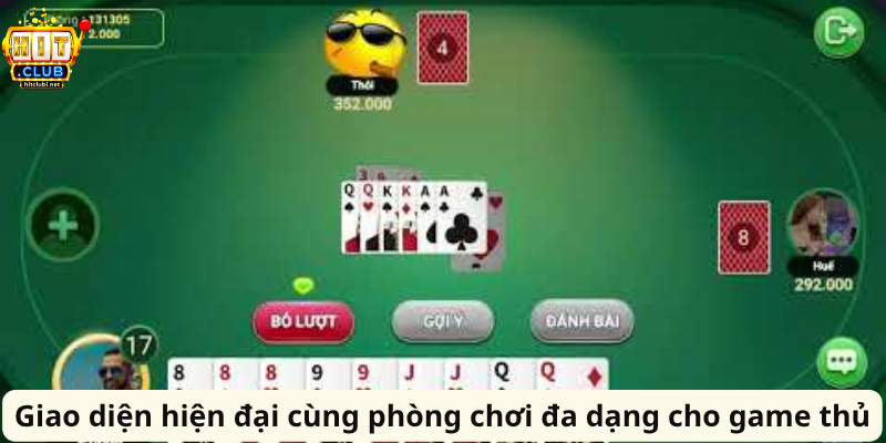 Giao diện hiện đại cùng phòng chơi đa dạng cho game thủ