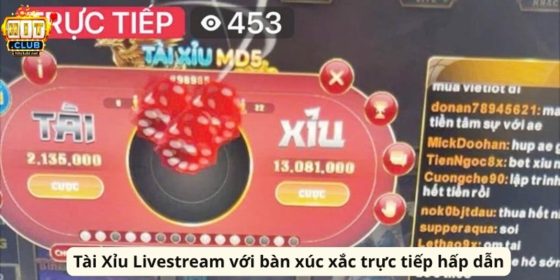Tài Xỉu Livestream: Trải Nghiệm Xúc Xắc Trực Tiếp Hấp Dẫn Tài Xỉu Livestream với bàn xúc xắc trực tiếp hấp dẫn